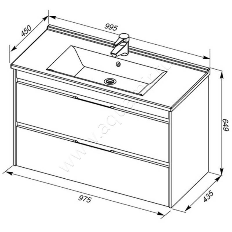 Раковина мебельная накладная Aquanet 00182321 размеры