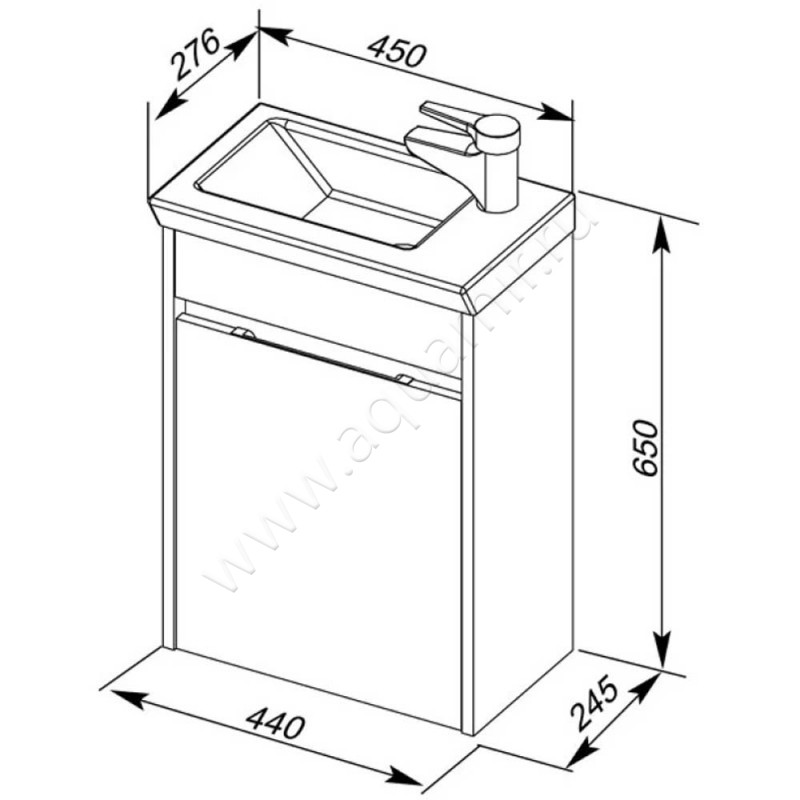 Раковина мебельная накладная Aquanet 00182339 размеры