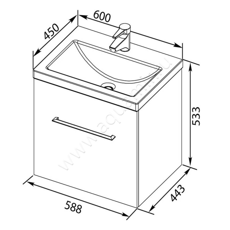 Раковина мебельная накладная Aquanet 00183659 размеры