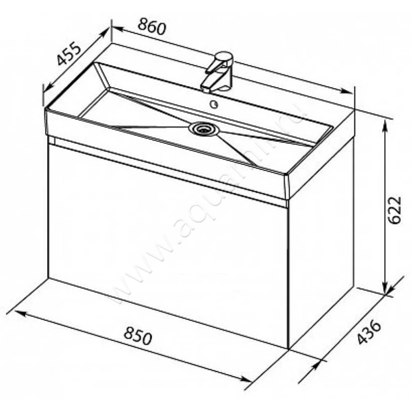 Раковина мебельная накладная Aquanet 00198208 размеры