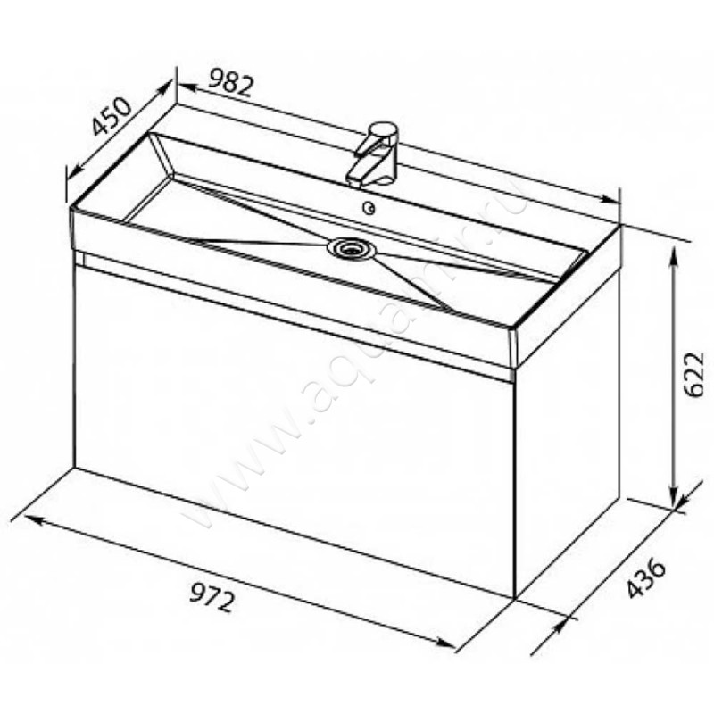 Раковина мебельная накладная Aquanet 00199206 размеры