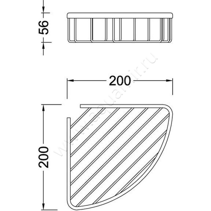 Полкa для душа Timo Nelson 160077/02 размеры