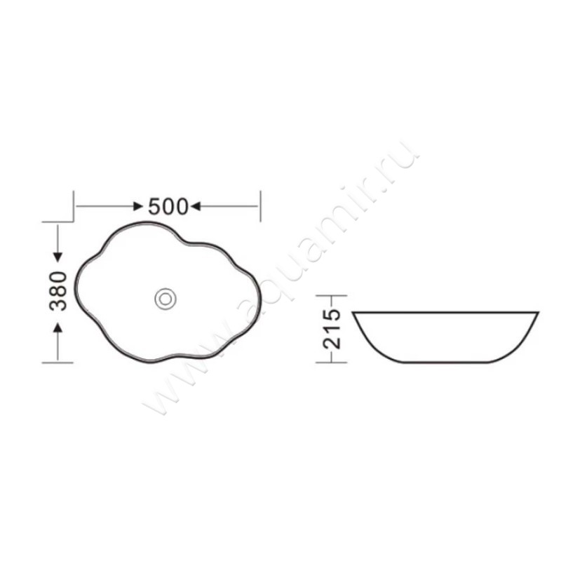 Раковина-чаша накладная Bronze de Luxe 1395 размеры
