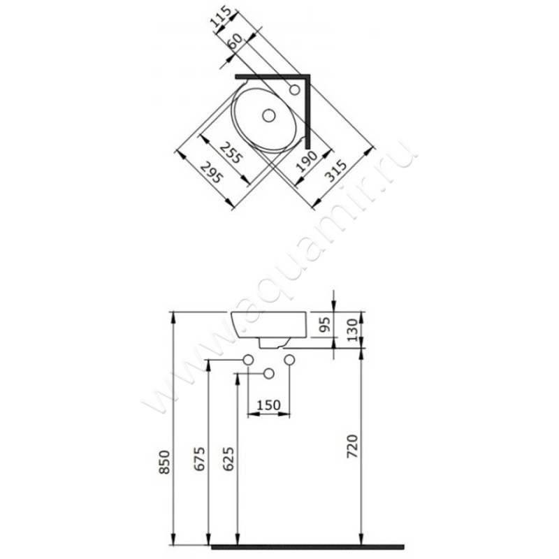Рукомойник подвесной Berges Wasserhaus Small 182011 размеры
