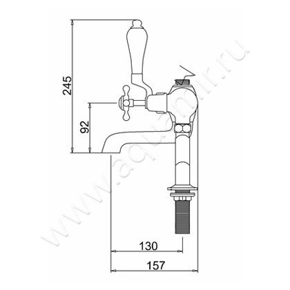 Смеситель для ванны Burlington Claremont T8-QT размеры