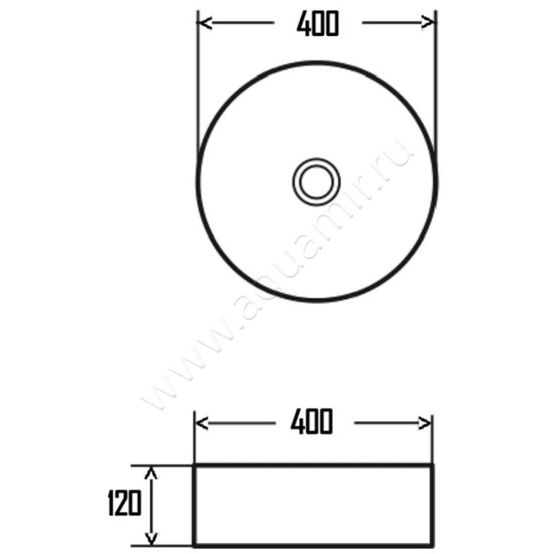 Раковина-чаша накладная AQUAme AQM5007 размеры