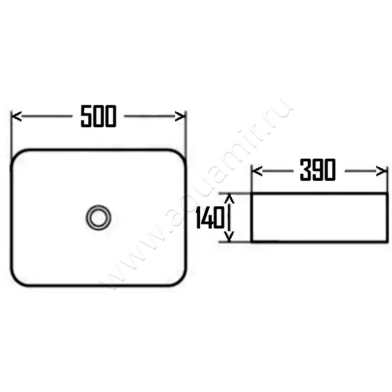 Раковина-чаша накладная AQUAme AQM5010MW размеры