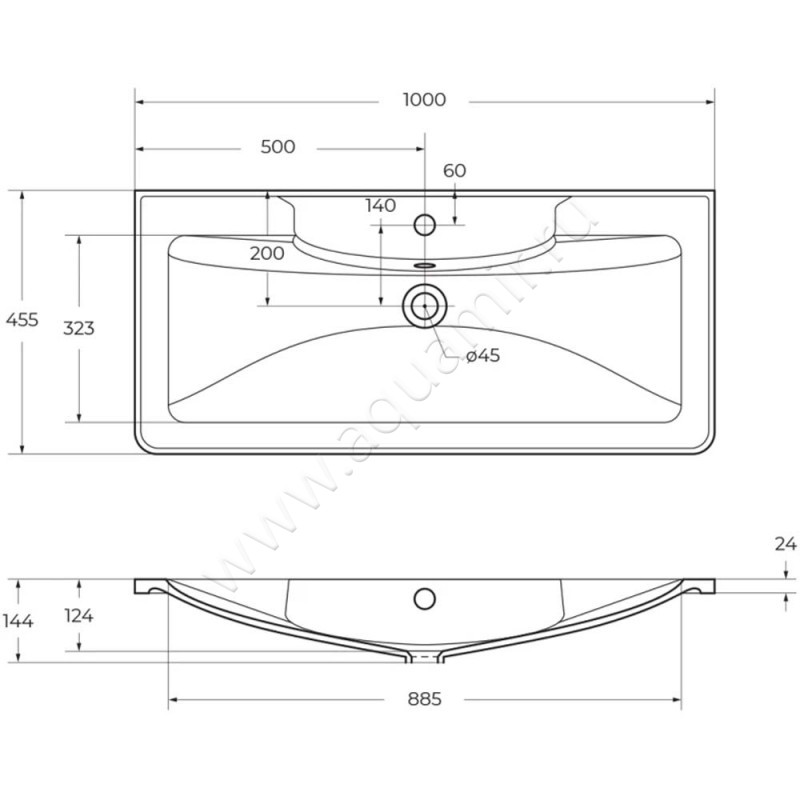Раковина мебельная накладная BelBagno BB1000455LVMRALR размеры