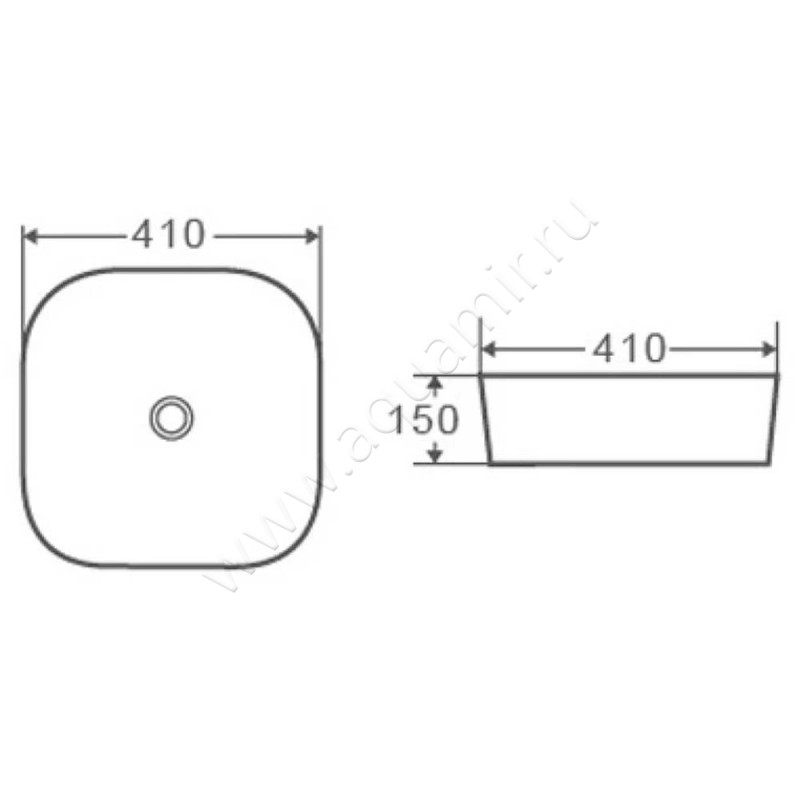Раковина-чаша накладная D&K Venice DT1020616 размеры