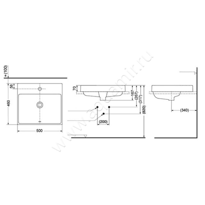Раковина мебельная накладная TOTO MH LW1615CBXW размеры