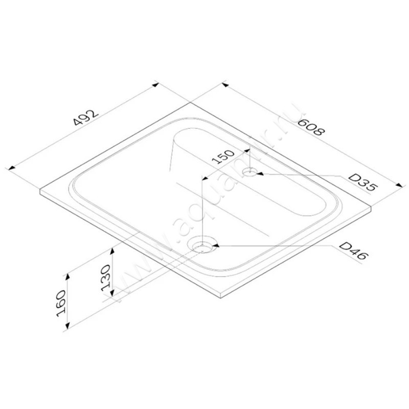 Раковина встраиваемая сверху на столешницу AM.PM Func M8FWPC0600WM размеры