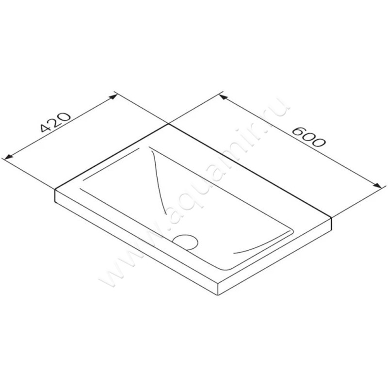 Раковина мебельная накладная AM.PM Gem M90WCC0602BM размеры
