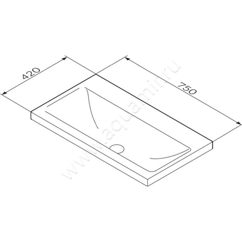 Раковина мебельная накладная AM.PM Gem M90WCC0752BM размеры