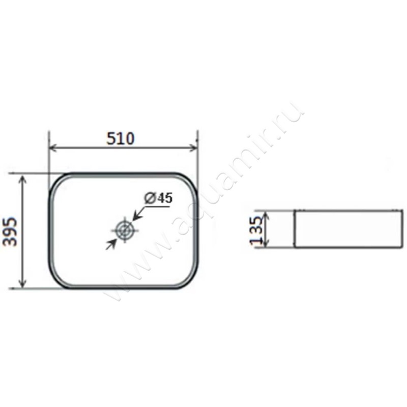 Раковина-чаша накладная Timo Soli TK305MB размеры