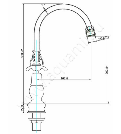 Смеситель для раковины Burlington Anglesey Regent ANR27-QT размеры