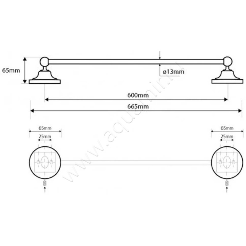Полотенцедержатель Bemeta Retro 144304042 размеры