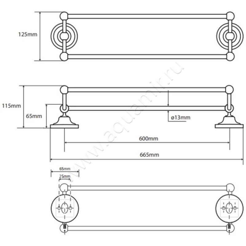 Полотенцедержатель Bemeta Retro 144304232 размеры