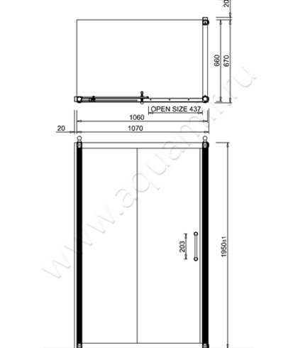 Душевая дверь для ответной части Burlington Shower C6S размеры
