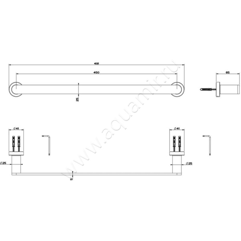 Полотенцедержатель Gessi Emporio 38900031 размеры