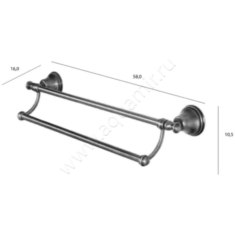 Полотенцедержатель Tiffany World Harmony TWHA012BICR размеры