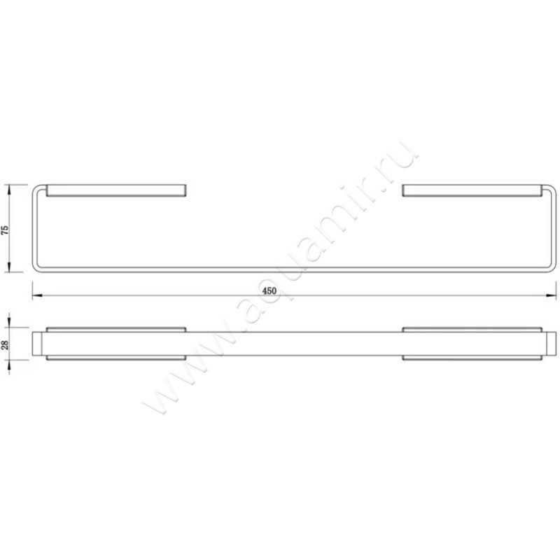 Полотенцедержатель Whitecross Cubo CU2450BL размеры