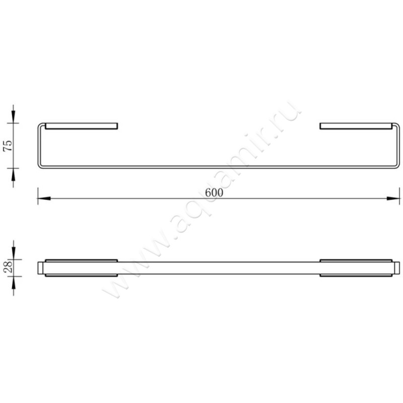 Полотенцедержатель Whitecross Cubo CU2452NIB размеры