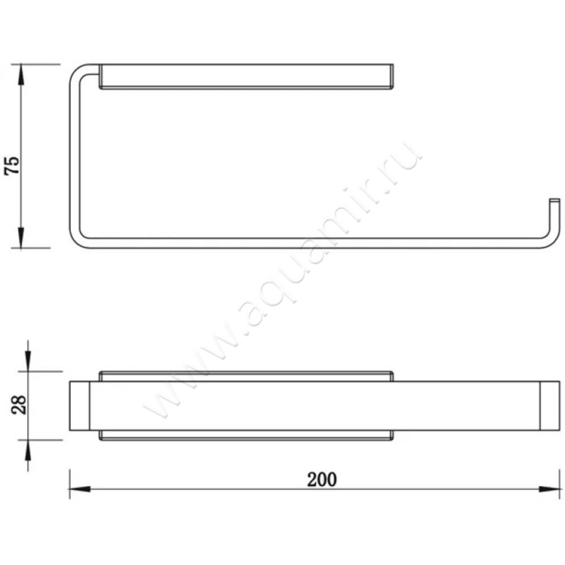 Полотенцедержатель Whitecross Cubo CU2456BL размеры