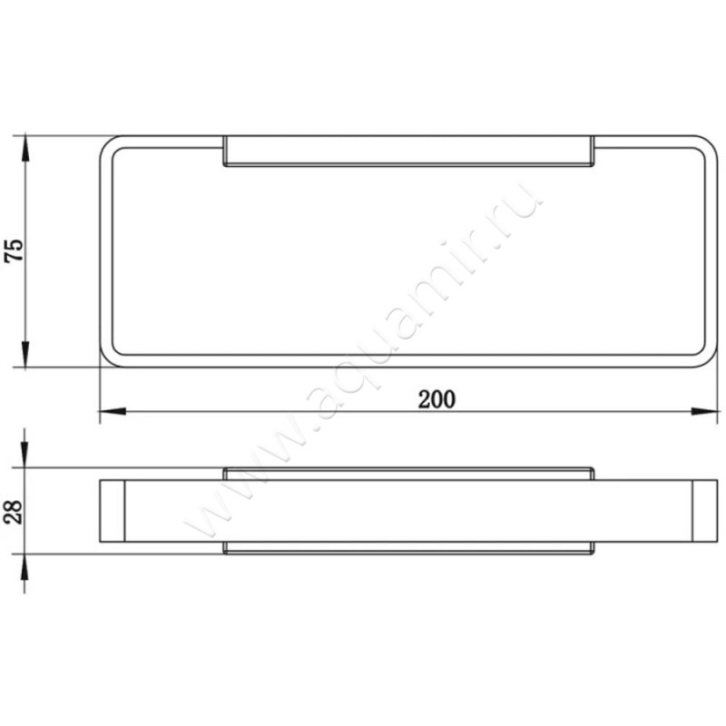 Полотенцедержатель Whitecross Cubo CU2458GLB размеры