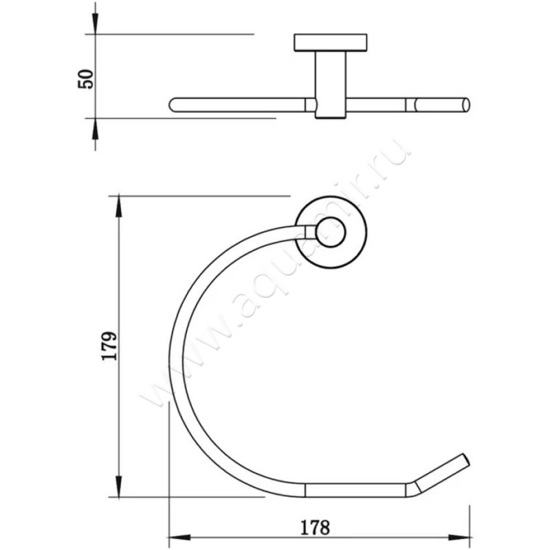 Полотенцедержатель Whitecross Ergo ER2254CR размеры