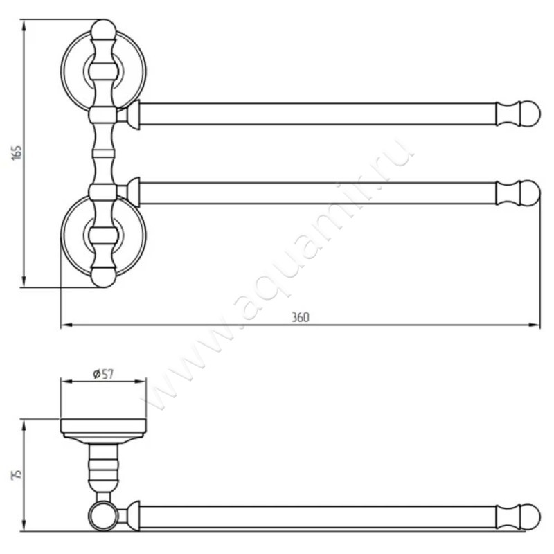 Полотенцедержатель Migliore Mirella 17184 размеры