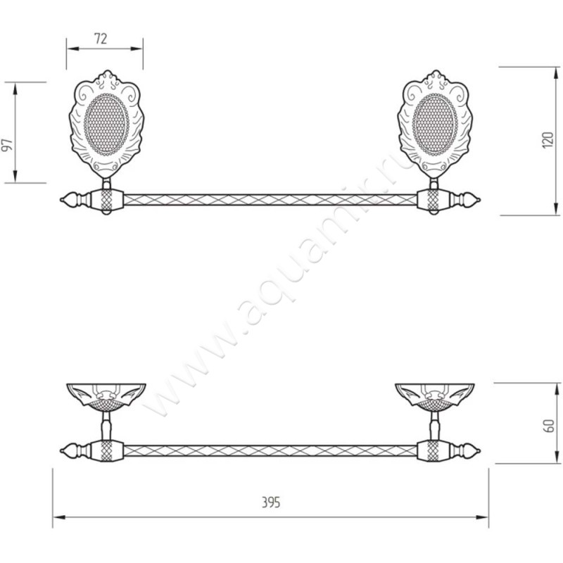 Полотенцедержатель Migliore Cleopatra 16698 размеры