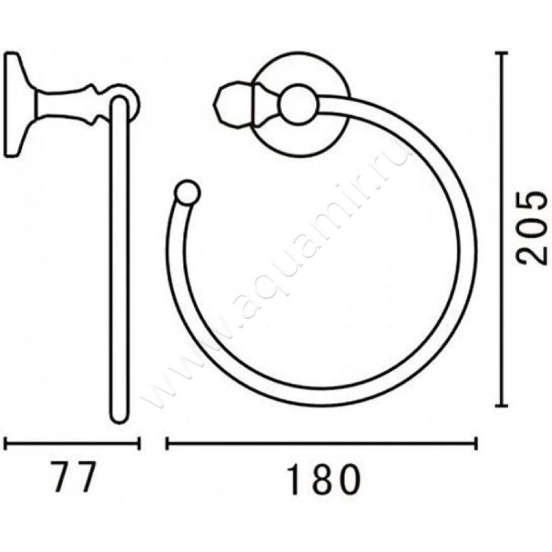 Полотенцедержатель Art&Max Antic Crystal AME2680SJCR размеры