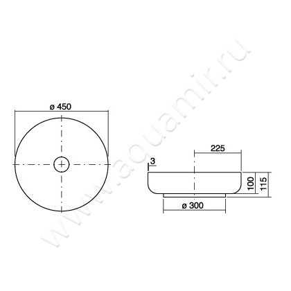Раковина-чаша накладная Alape Sondo 3503000000 размеры