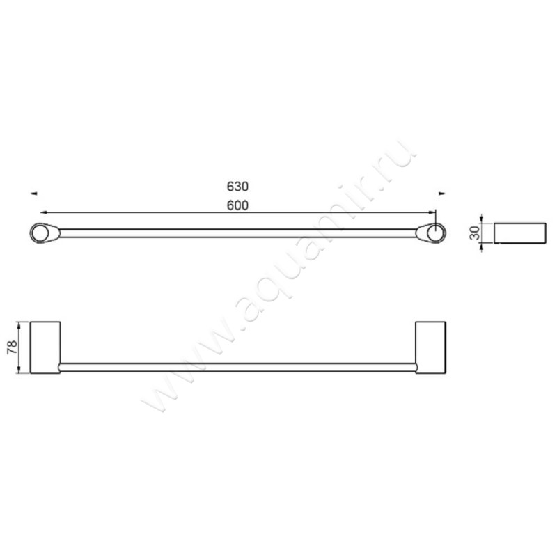 Полотенцедержатель Art&Max Verona Push AMM049CR размеры