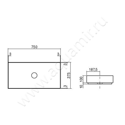 Раковина-чаша накладная Alape Metaphor 3213000000 размеры