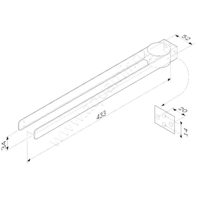 Полотенцедержатель AM.PM Inspire V2.0 A50A32622 размеры