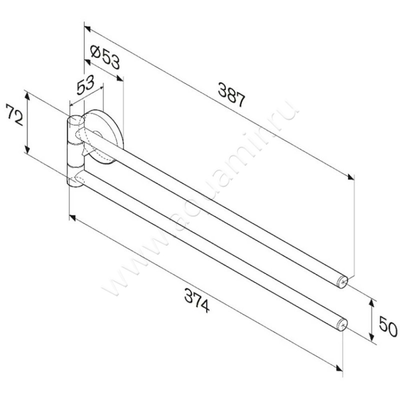 Полотенцедержатель AM.PM X-Joy A85A32622 размеры