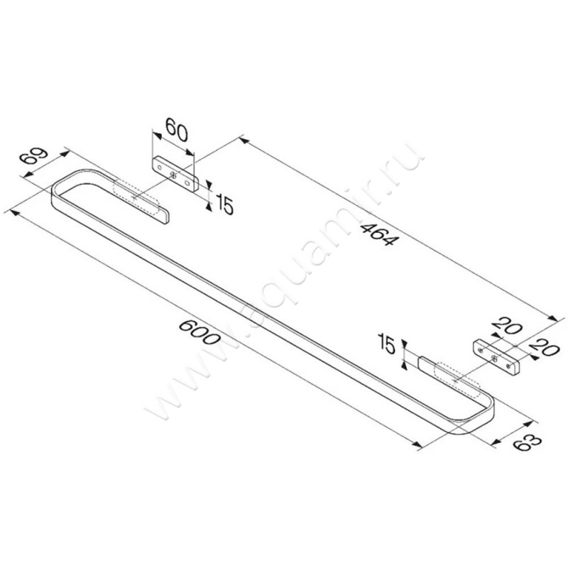 Полотенцедержатель AM.PM Func A8F346400 размеры
