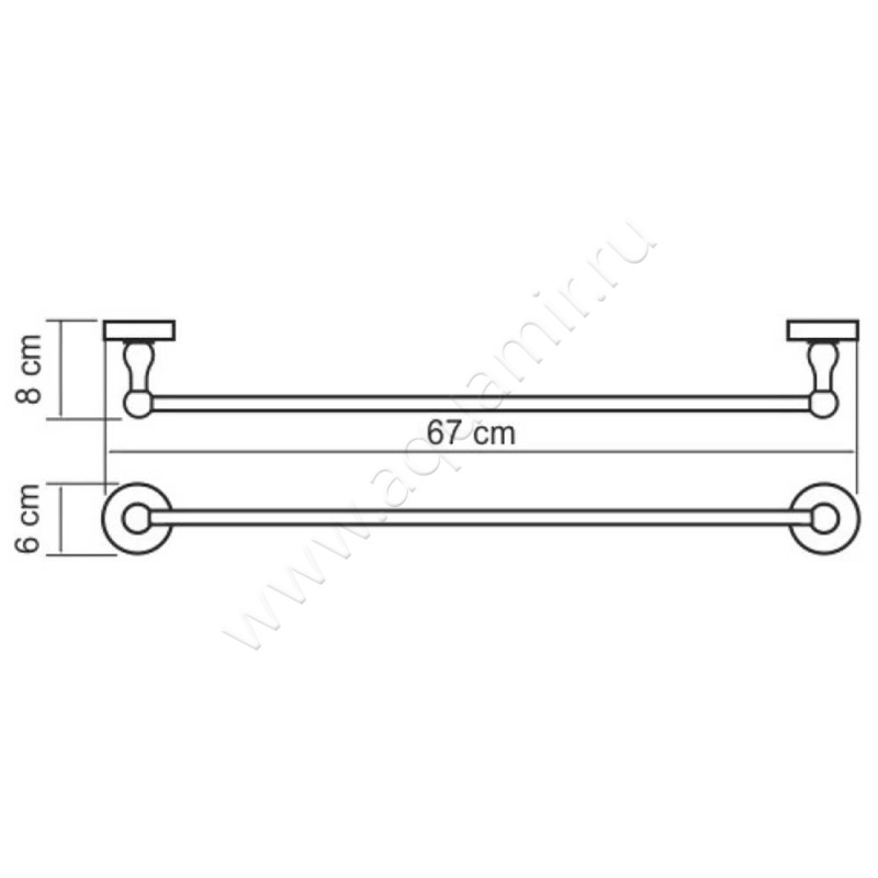 Полотенцедержатель Wasserkraft Aland K8530 размеры