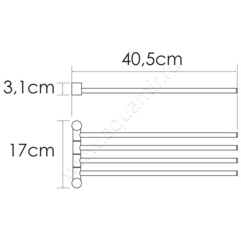 Полотенцедержатель Wasserkraft Rhin K1034N размеры