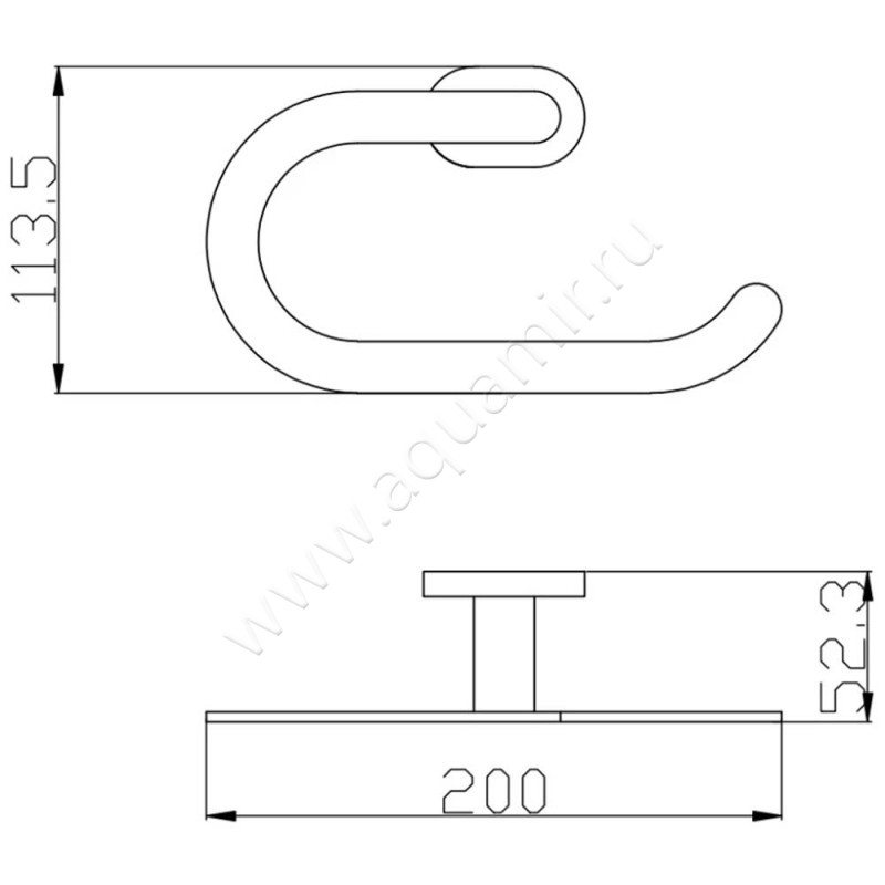 Полотенцедержатель Rav Slezak Yukon YUA0401 размеры