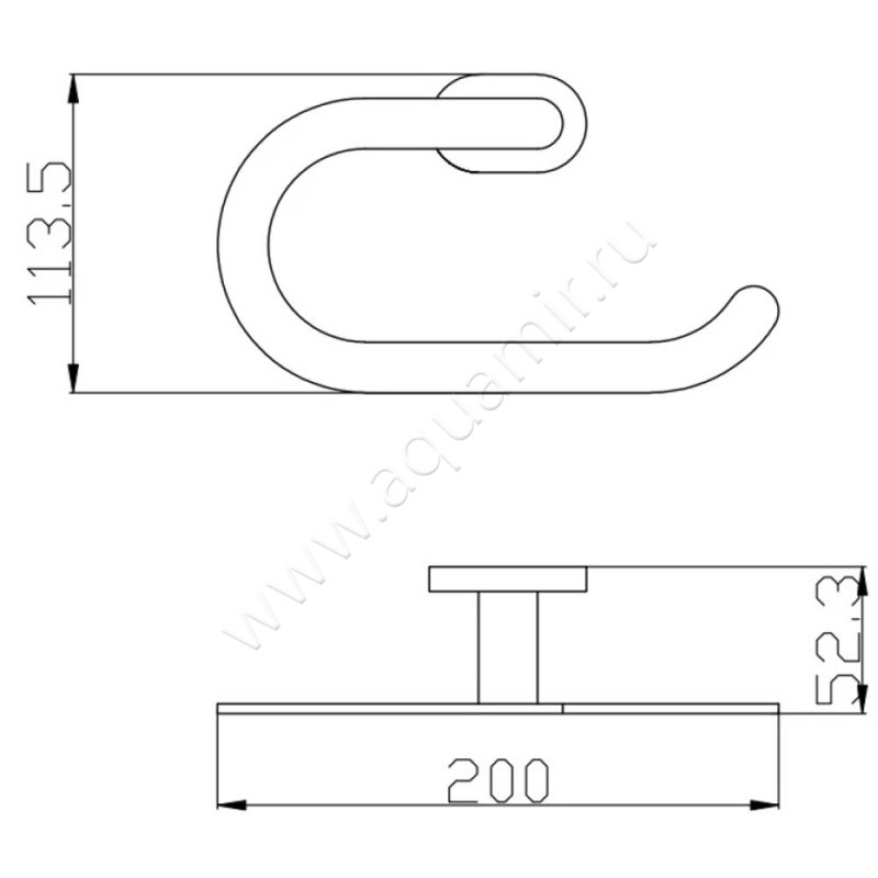 Полотенцедержатель Rav Slezak Yukon YUA0401CB размеры