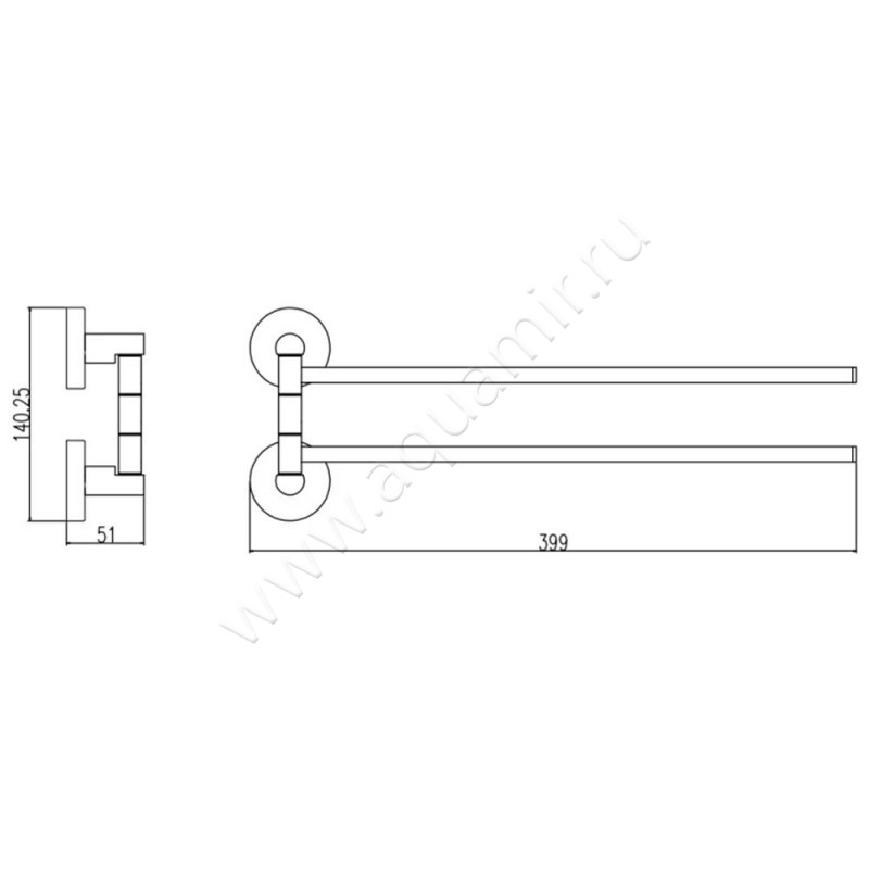 Полотенцедержатель Rav Slezak Colorado COA0602 размеры