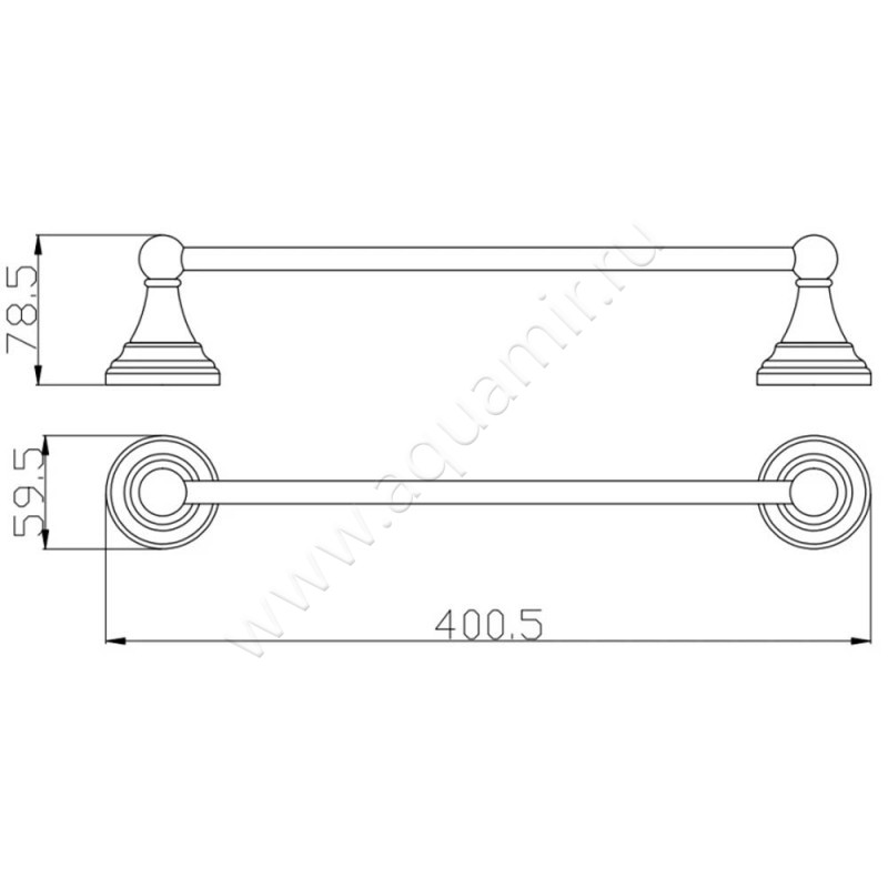 Полотенцедержатель Rav Slezak Morava MKA070140SM размеры