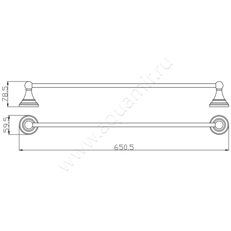 Полотенцедержатель Rav Slezak Morava MKA070165SM размеры
