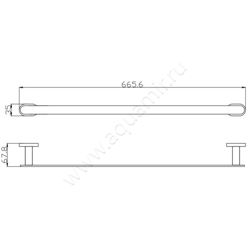 Полотенцедержатель Rav Slezak Yukon YUA070165CB размеры