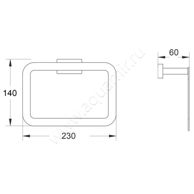 Полотенцедержатель Shevanik SG56 SG5606H размеры