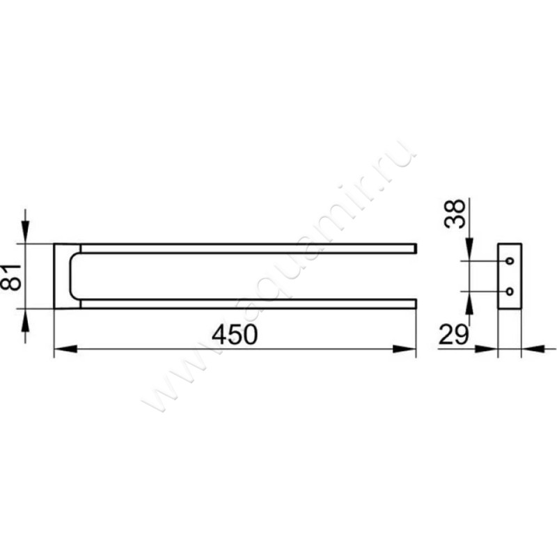 Полотенцедержатель Keuco Edition 11 11118370000 размеры