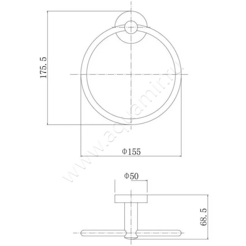 Полотенцедержатель Fashun A51504 размеры