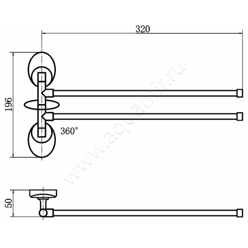Полотенцедержатель Fashun A1612 размеры